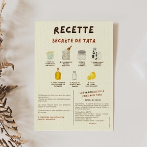 Carte Tata Recette Secrète - Une Fausse et une Vraie recette de Gâteau au Yaourt Cachée - Concept Original à Offrir