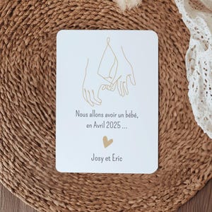 Personalized Pregnancy Announcement, Customizable Card, Baby Announcement, Announce Baby Date, Original Card, Soft Color