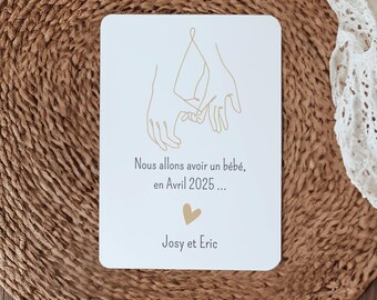 Personalized Pregnancy Announcement, Customizable Card, Baby Announcement, Announce Baby Date, Original Card, Soft Color