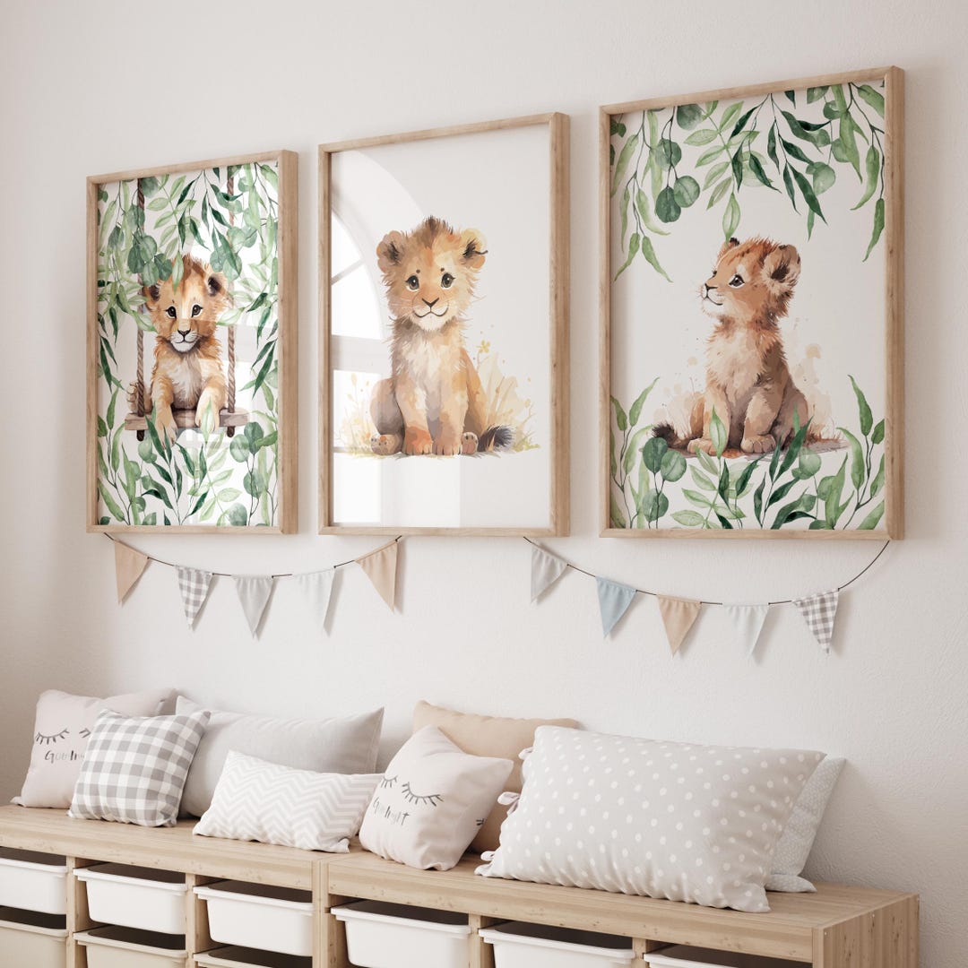 Jungle Animal Trio Posters, Baby Room Poster, Baby Shower Gift