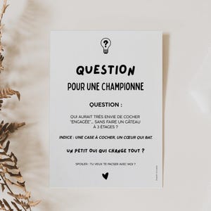 Demande Pacs Femme - Façon Question pour un Champion - Carte Originale - Annonce et Demande - Plusieurs Versions au choix