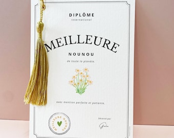 Carte Merci Nounou - Maîtresse - Remerciement - Fin d'Année - Anniversaire - Carte Pour Toi Maîtresse - Personnalisable
