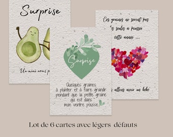 Lot de cartes à planter - Annonce Grossesse - Cartes avec légers défauts - Bon Plans Produits Imparfaits - Papier Ensemencé - Annonce Bébé