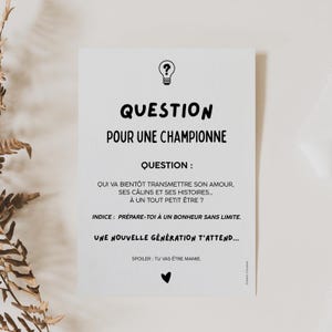 Annonce Mamie - Façon Question pour un Champion - Carte Originale - Annonce Bébé - Plusieurs Versions au choix