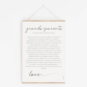 Regalo para abuelos - Póster emotivo - Nietos para abuelos - Definición de abuelos - Sin marco