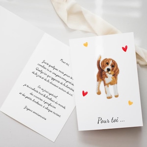 Carte Personnalisable - Anniversaire - Fête - Remerciement- Chien brodé - Carte Premium Fait en France