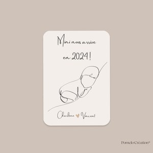 Pregnancy announcement card, personalized pregnancy card, The family is growing, announce baby date, pregnancy announcement idea
