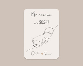 Pregnancy announcement card, personalized pregnancy card, The family is growing, announce baby date, pregnancy announcement idea