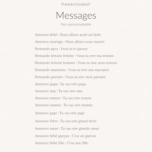 Carte message codé personnalisée, Carte pour annoncer une grossesse, un mariage, pour faire une demande de témoin ou marraine image 4