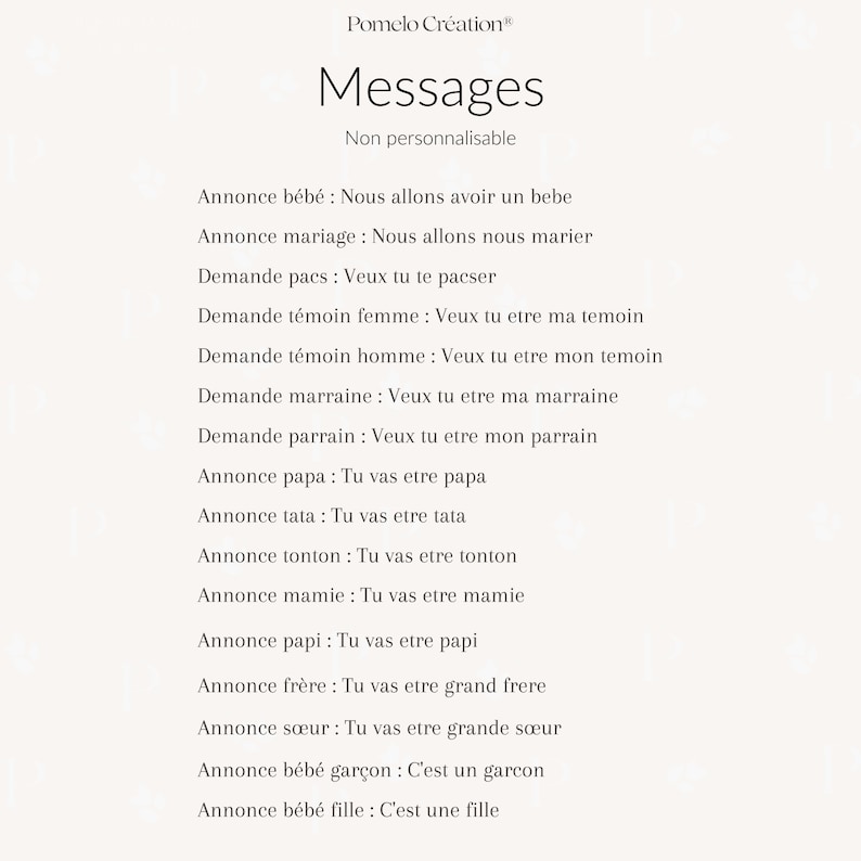 Carte message codé personnalisée, Carte pour annoncer une grossesse, un mariage, pour faire une demande de témoin ou marraine image 4