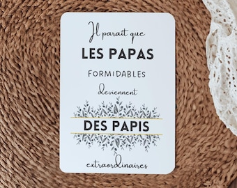 Annonce Papi, Annonce grossesse, Annonce grossesse Grands Parents, Futur Papi, Carte Grand Père, Annoncez votre grossesse