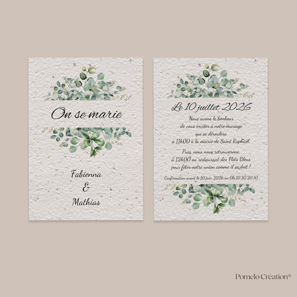 Faire-part à Planter, Invitation Mariage, Carte à Planter Personnalisée, Save The Date, Invitation Baptême, Faire Part Original et Utile