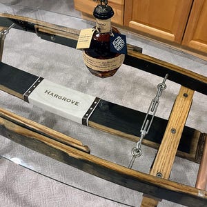 Mesa de centro y cóctel de duelas de barril de bourbon