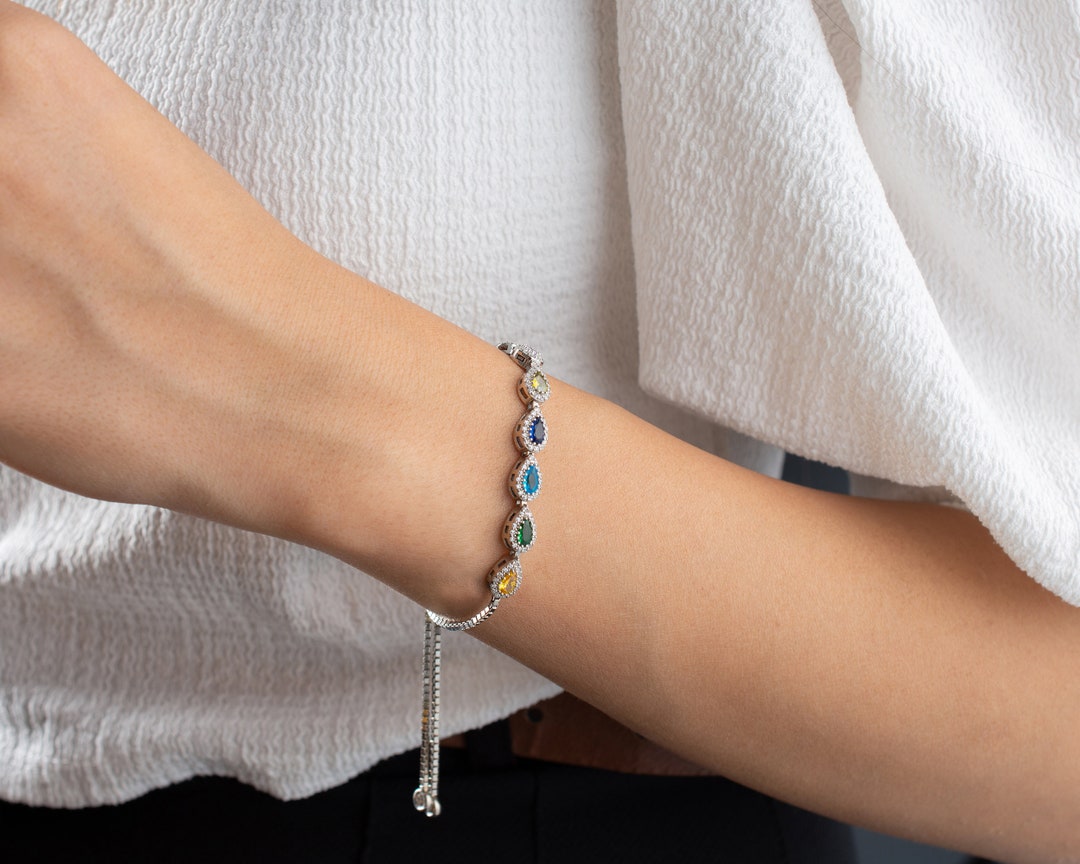 Custom Family Birthstone Bracelets, Mom Christmas Gift, Grandma