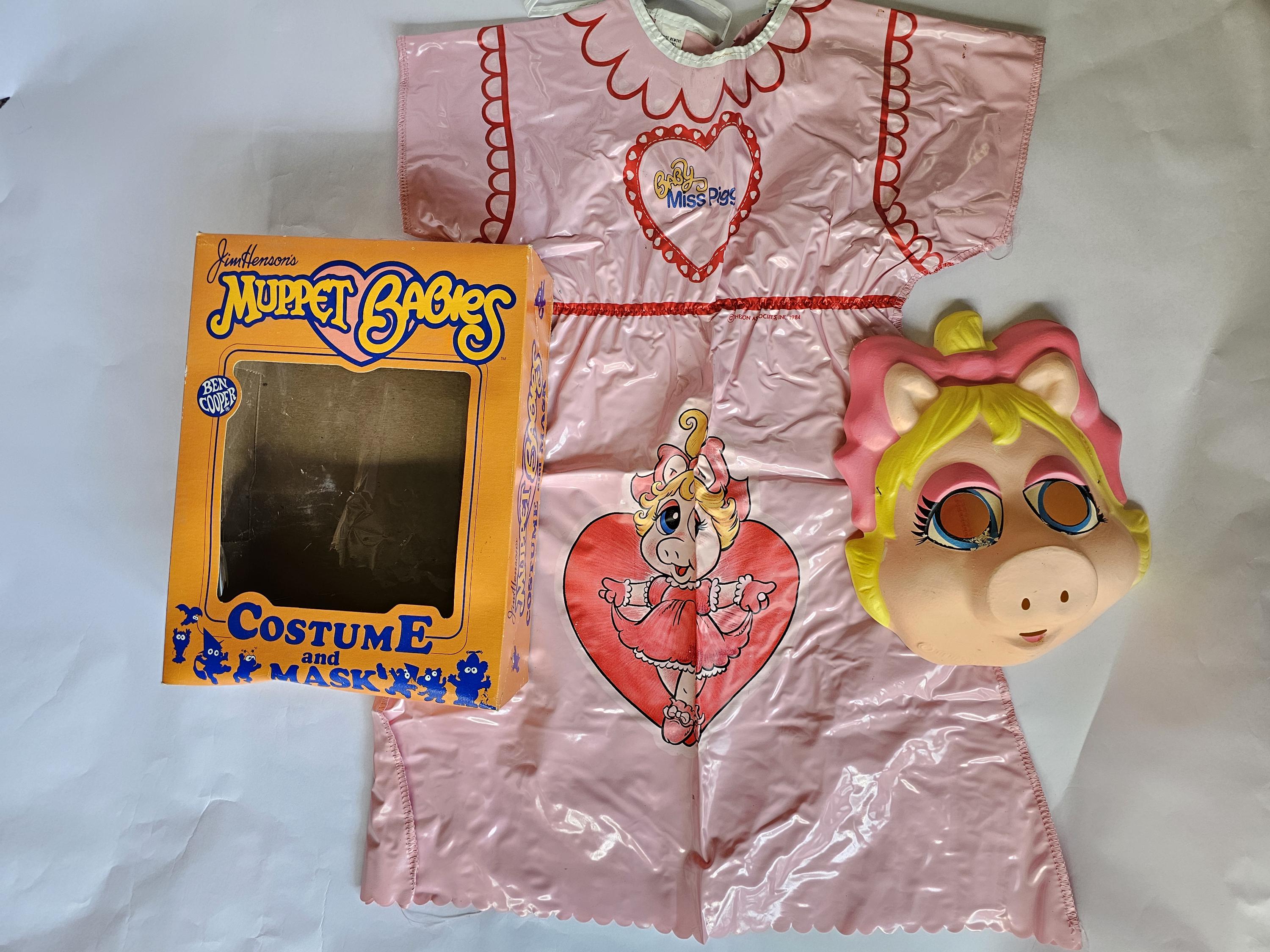 1984 Ben Cooper Muppet Babies Miss Piggy Costume and Mask