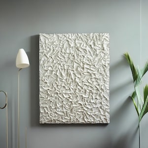 White Textured Wall Art, Fabric Textured Canvas