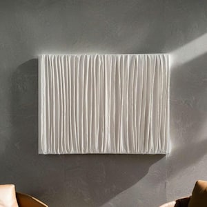 Fabric Textured Painting, White Plaster Wall Art