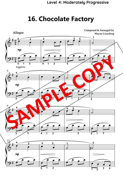 Chocolate Factory Sheet Music for Piano Recital &amp; Eisteddfods - Etsy