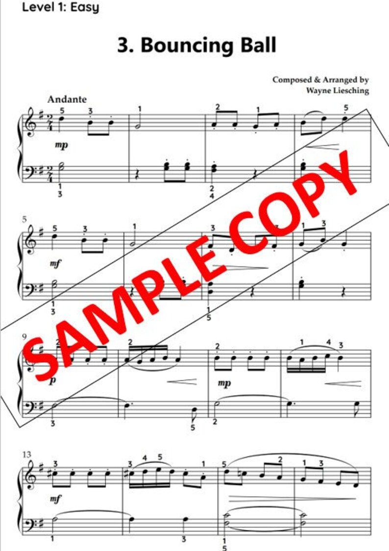 Bouncing Ball - Sheet Music for Piano Recital & Eisteddfods - Etsy