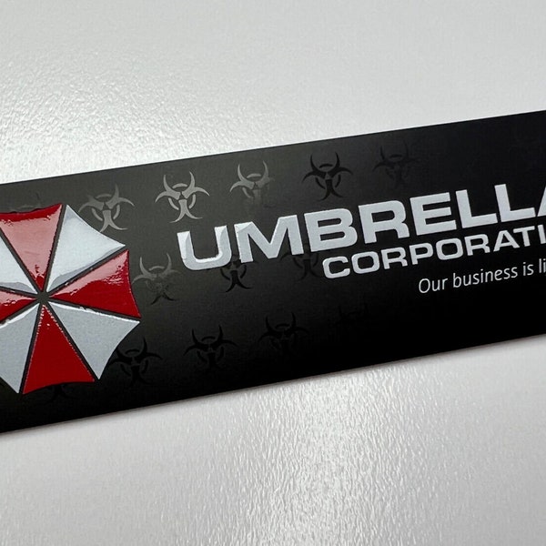 2pcs Rigid Plastic Sticker Tag Umbrella Corporation Resident Evil 3 4 5 6 Zombie