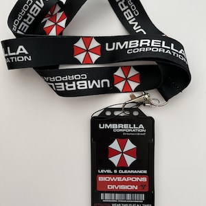 Umbrella Corporation ID Karte & Schlüsselband Resident Evil Zombie Movie Professional Bedruckt | Halloweens