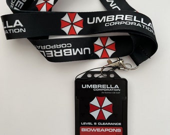 Umbrella Corporation ID Card & Lanyard Resident Evil Zombie Movie Professional Printed | Halloween