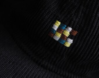 corduroy cap with hand embroidery