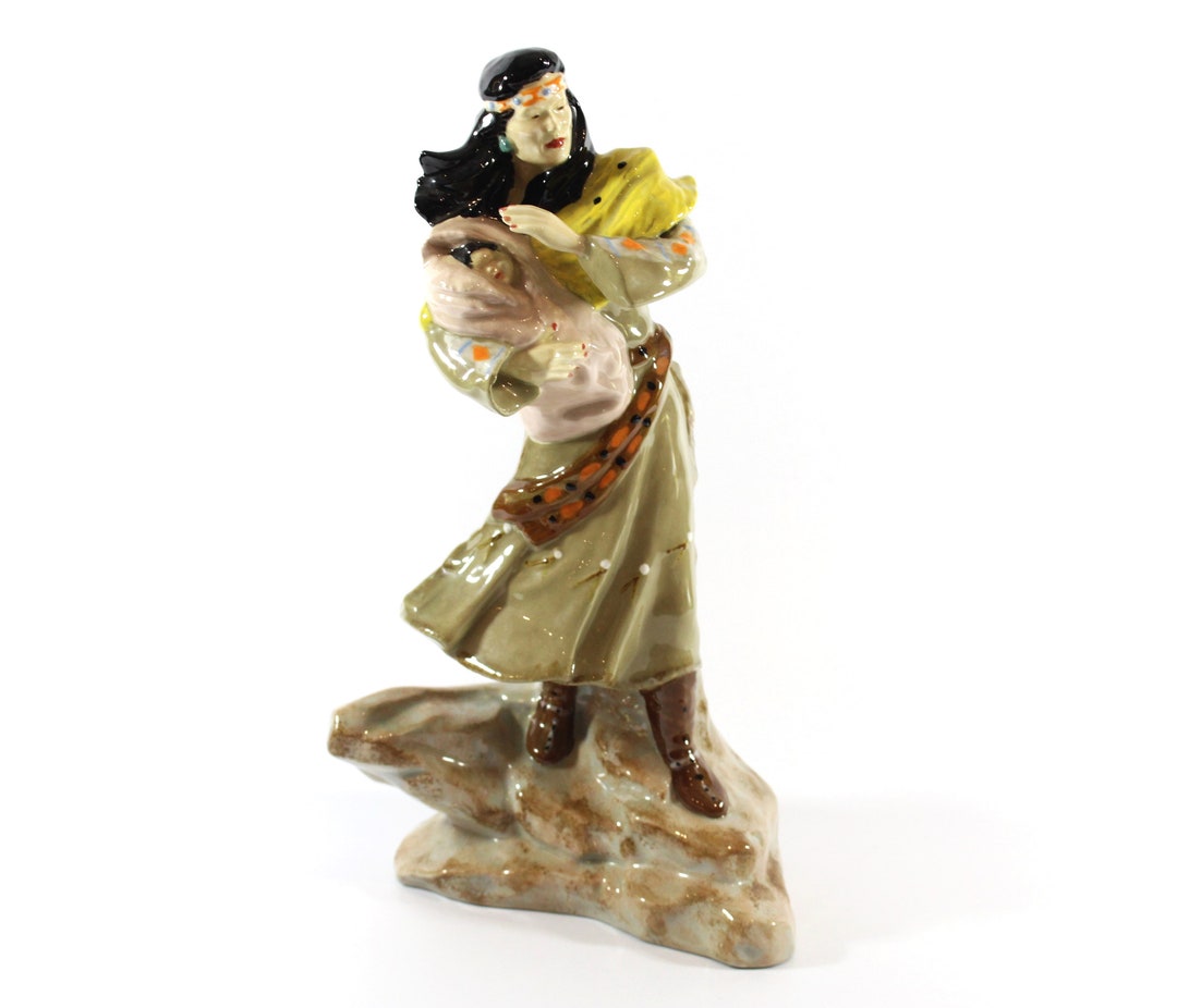 Canora Grey 11" H Indian Woman With A Baby Statue Native American Decoration Figurine C009165748