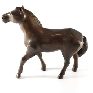 Vintage Wooden Hand-Carved Horse Figure