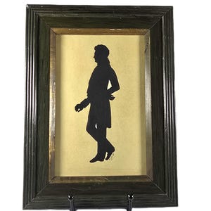 Antique Silhouette Portrait of a Gentleman Framed in Original Frame / Eton / Original Signed / Georgian Portrait