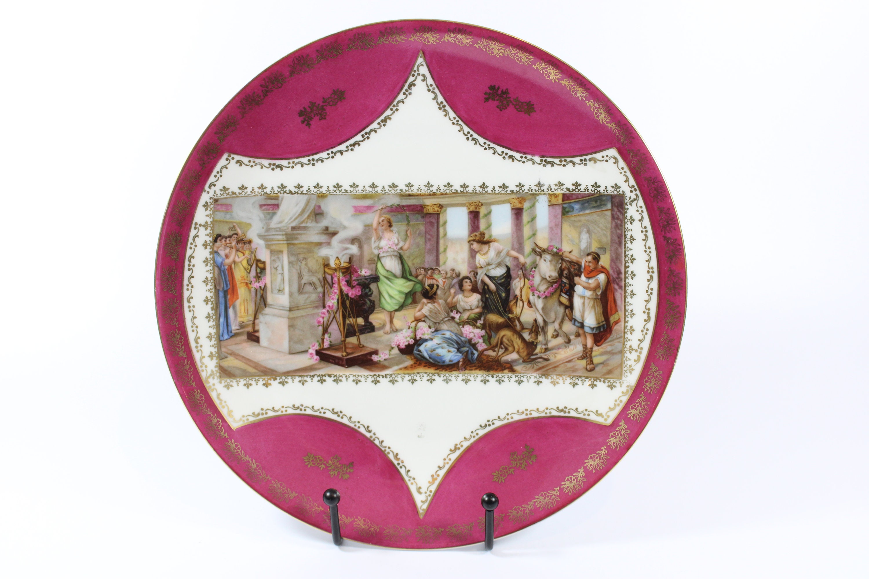 Royal Epiag Art Deco Classical Ancient Roman Scene Cake Plate / Czechoslovakia