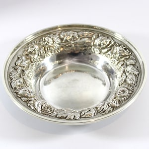Stieff Sterling Silver c1937 Rose Repousse Dish / Vintage Kirk Stieff / American Silver