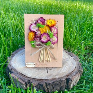 Carta regalo con fiori secchi per compleanno, matrimonio, festa della mamma, carta naturale, carta artistica, carta muschio, carta regalo artistica muschio, biglietti artistici art deco fatti a mano