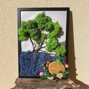 Custom Made Moss and Wall Art, Metal Frame Moss Wall Decor, Wood and Moss Wall Art- Preserved Stabilized Moss Wall Decor, Moss Custom Tree