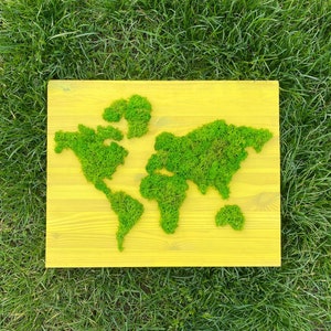 Carte du monde unique inspirée de la nature, tenture murale Save the Planet pour dortoir ou chambre d'adolescent, décoration lumineuse en dopamine pour appartement éclectique
