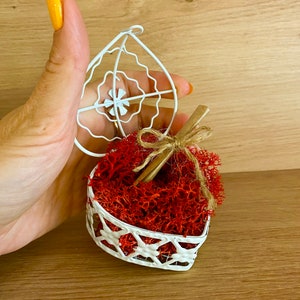 Heart with a Wish | Heart Moss | Wall Art | Custom Made Moss | Home Decor | Metal Heart Moss | Red Moss Decor | Art Home Made Decor