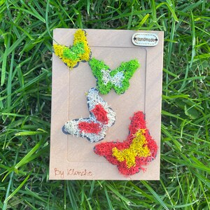 Carte cadeau Papillons avec mousse anniversaire mariage fête des mères carte naturelle art carte mousse carte mousse art cadeau carte art déco art cartes faites à la main
