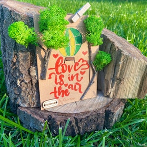 Tarjeta de regalo con musgo para cumpleaños boda tarjeta natural tarjeta de arte tarjeta de musgo arte tarjeta de regalo art deco tarjetas de arte regalos de amor para ella hecho a mano