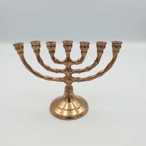 Jewish Menorah brass mini candle holder for 7