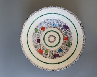West-German fruit bowl/plate geometric pattern, design Bodo Mans