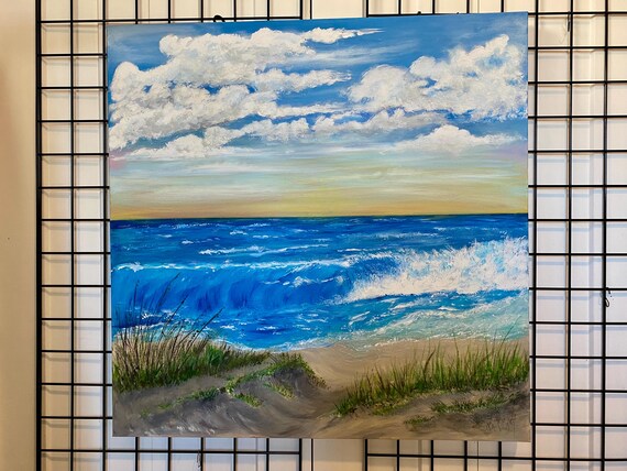Acrylic 36”x36” Colorful Painting of Gulf Seacoast - Etsy
