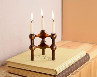 BMF - STOFF und Nagel 7er Set Kerzenleuchter. Vintage Designklassiker der 70er Jahre, entworfen von Fritz Nagel und Ceasar Stoffi für BMF