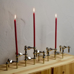 ★8個セット 1960s BMF Quist Stoff Nagel キャンドル BMF Fabric Nail Quist Candle Holder, 1 Piece, Vintage, Chrome