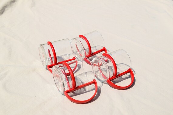Lot De 4 Tasses Vintage – Aluminium – Design Space Age / Mid-Century – Années 1970 – Occasion