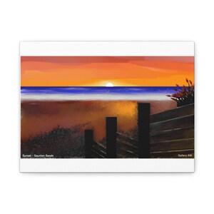 Canvas Print, Saunton Sands Sunset Wall Art, Coastal Landscape Decor, Beach House Decoration, Ocean View Picture