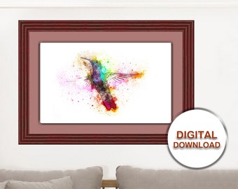 Bird wall art printable, watercolor wall art
