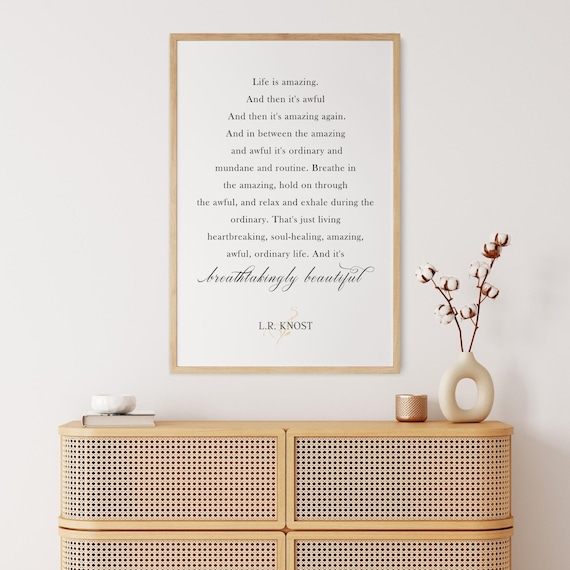 Life is Amazing Wood Framed Print LR Knost Quote Etsy