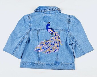 Peacock Denim Jacket - Etsy UK