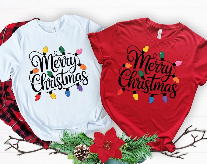 Merry Christmas Lights T-Shirt: Festive Holiday Tee