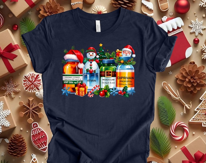 Merry Christmas Medicine T-Shirt: Ativan, Diprivan Graphic Tee
